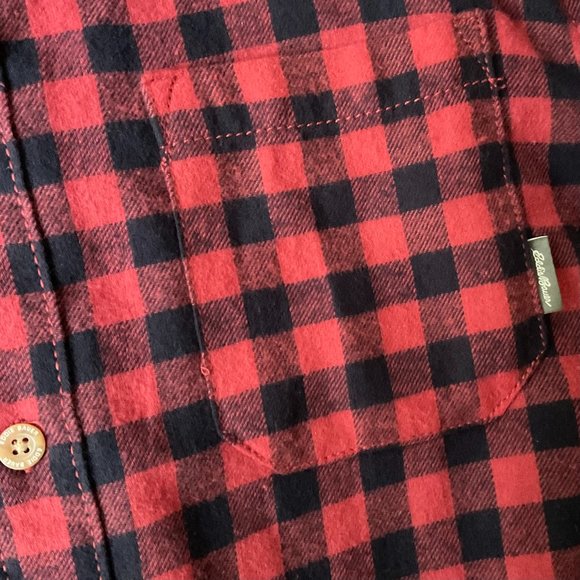 EDDIE BAUER Men's Gingham Plaid Flannel LS Shirt NWT Size M - Picture 3 of 7